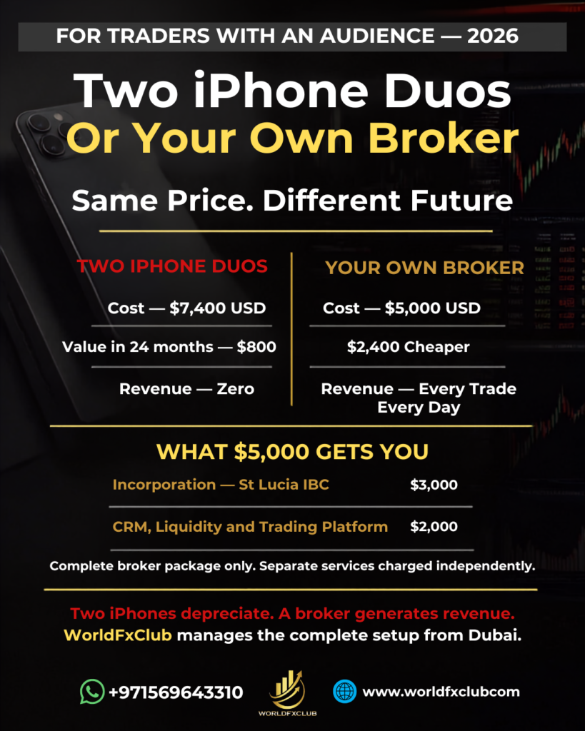 Two iPhones or Your Own Forex Broker — Same Price. Different Future.