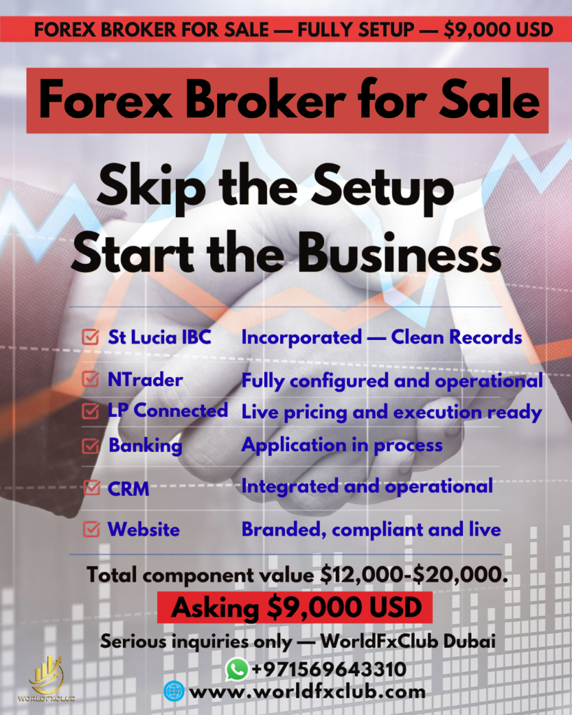 Newly Setup Forex Broker for Sale — St Lucia IBC With Full Infrastructure Ready