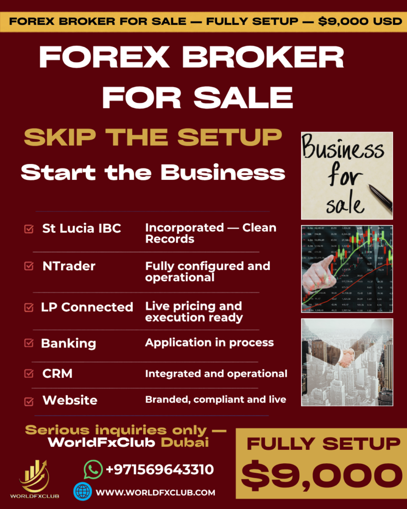 Newly Setup Forex Broker for Sale — St Lucia IBC With Full Infrastructure Ready