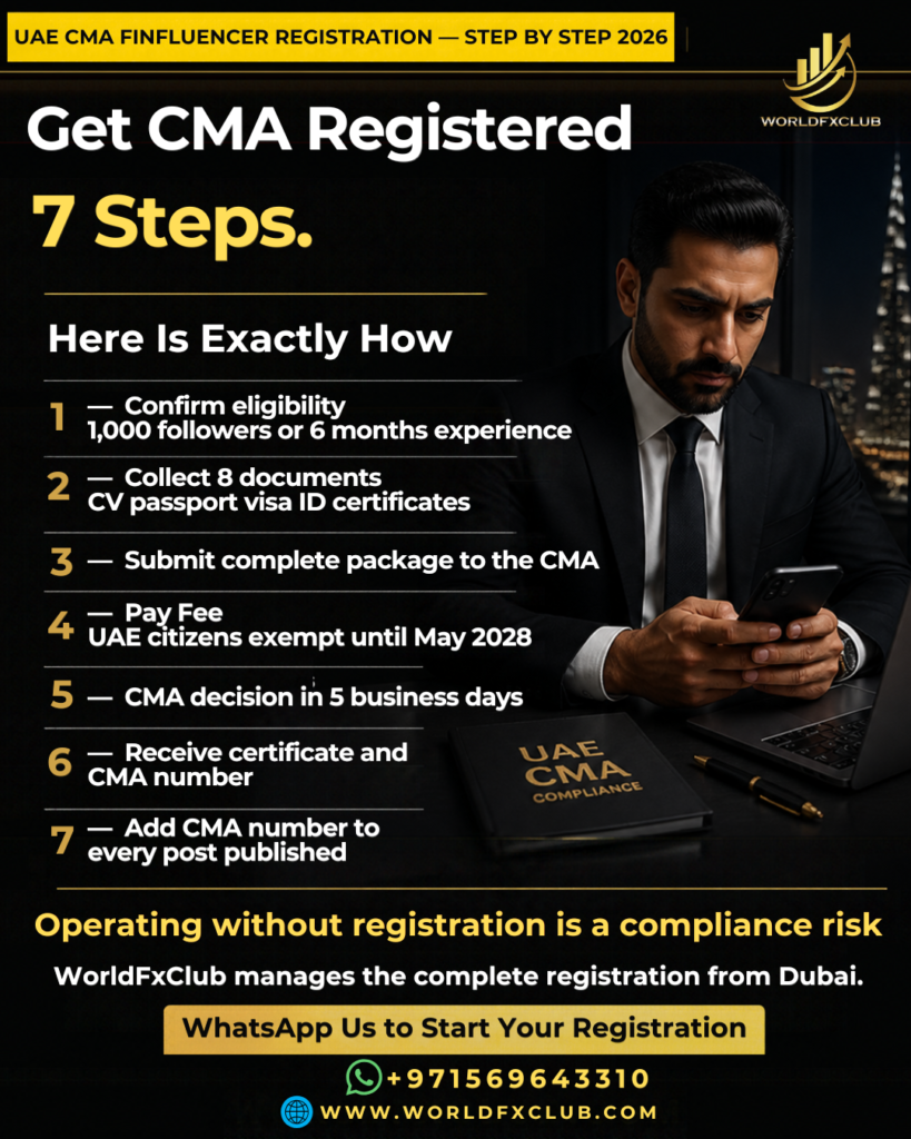 How to Register as a Finfluencer With the UAE CMA — Step by Step Guide 2026