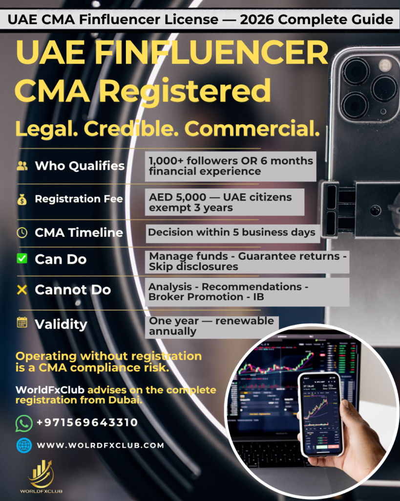 UAE CMA Finfluencer License — The Complete 2026 Guide for Forex Brokers and IBs